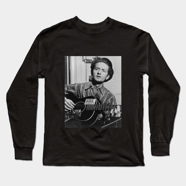 Woody Guthrie Long Sleeve T-Shirt by conydakota